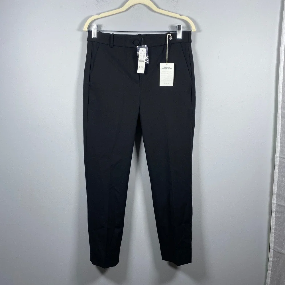 J.Crew High-Rise Cameron Pant Women's 6 Black Ankle Four Season Stretch‎ H6573